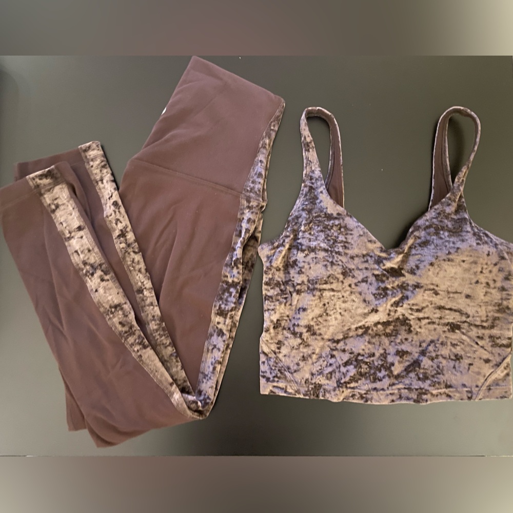 Lululemon Align Tank and leggings in Limited Edition Crushed Velvet French Press